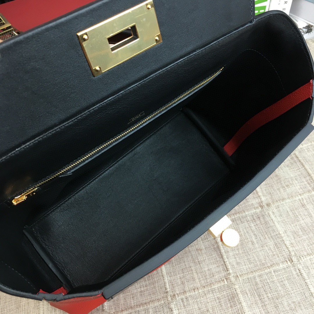 GLAMI 24/24 ClemenGLAMI Swift Red Gold Toned Hardware For Women, Handbags, Shoulder Bags 11.4in/29cm