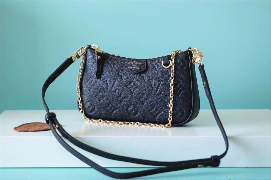 LV Easy Pouch On Strap Monogram Empreinte Black For Women, WomenÃ¢â‚¬â„¢s Handbags, Shoulder Bags And Crossbody Bags 7.5in/19cm LV M80349
