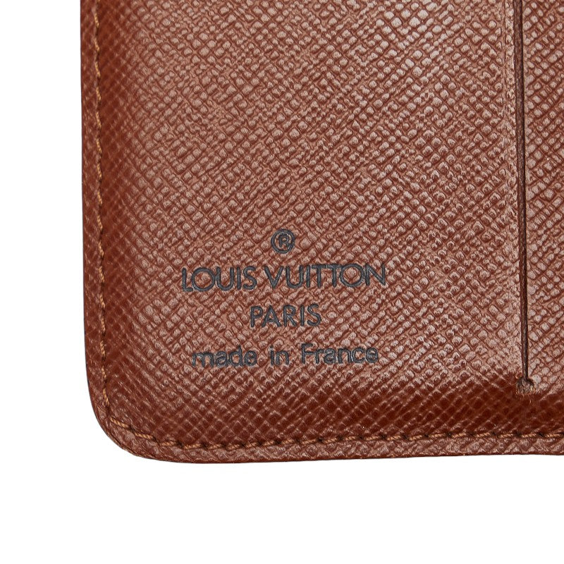 Louis Vuitton Monogram M61667 Double Folded Wallet PVC/Leather Brown