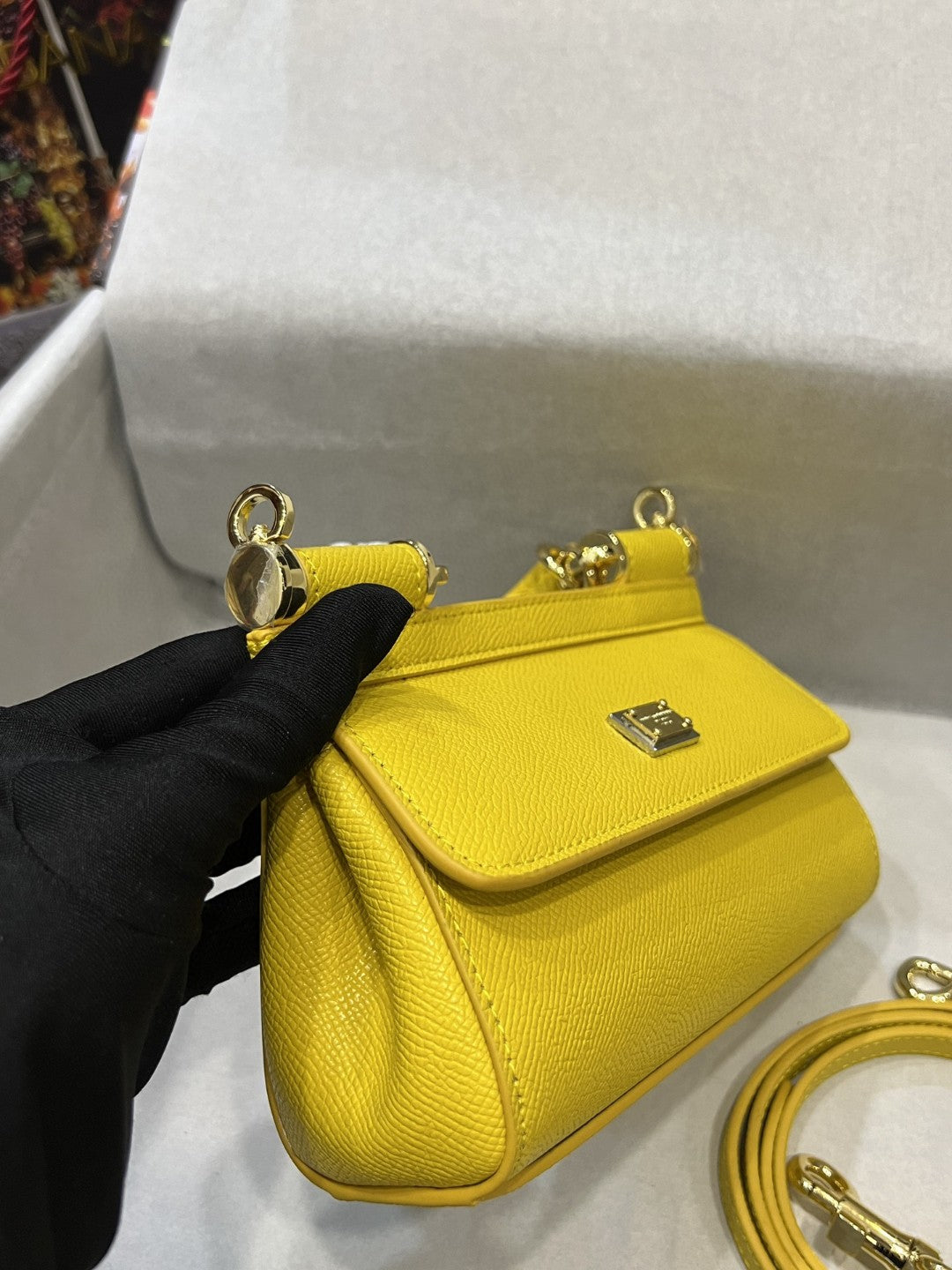 GLAMI Small Sicily Bag In Dauphine Yellow For Women 7.5in/19cm GLAMI