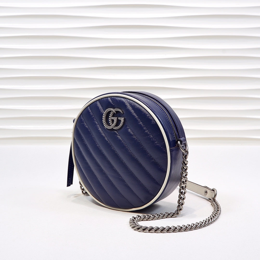 Glami Marmont Mini Round Shoulder Bag Blue For Women 7in/18cm Glami
