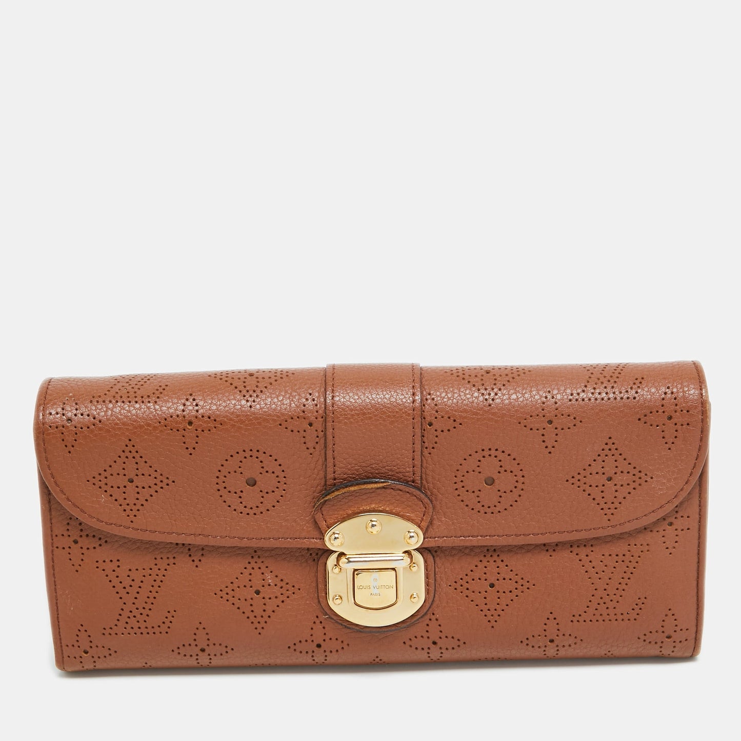 Louis Vuitton Cognac Monogram Mahina Leather Amelia Wallet
