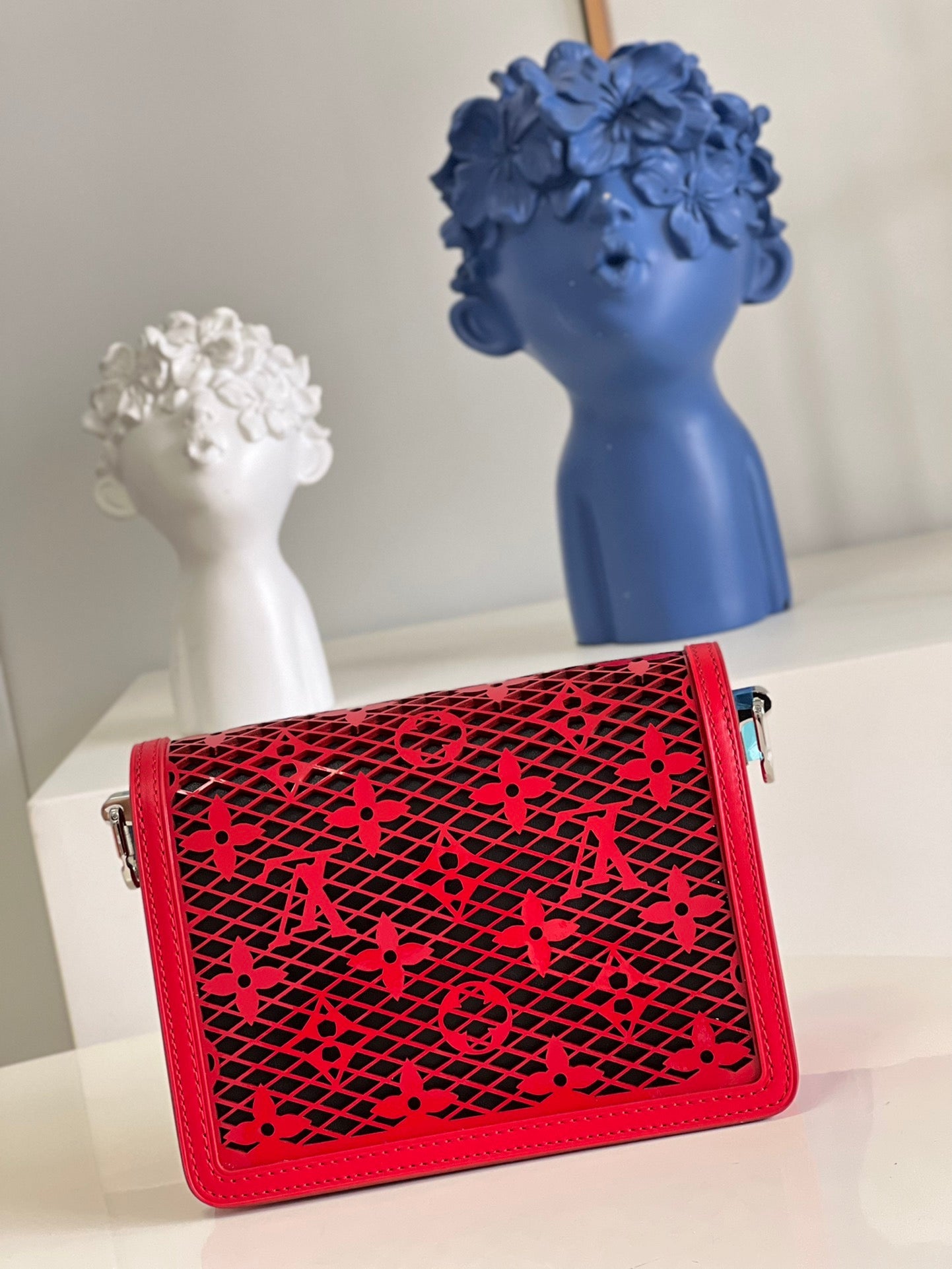 LV Limited Dauphine MM Bags By Nicolas GhesquiÃƒÂ¨re With Monogram LaGLAMI Red For Women 25cm LV