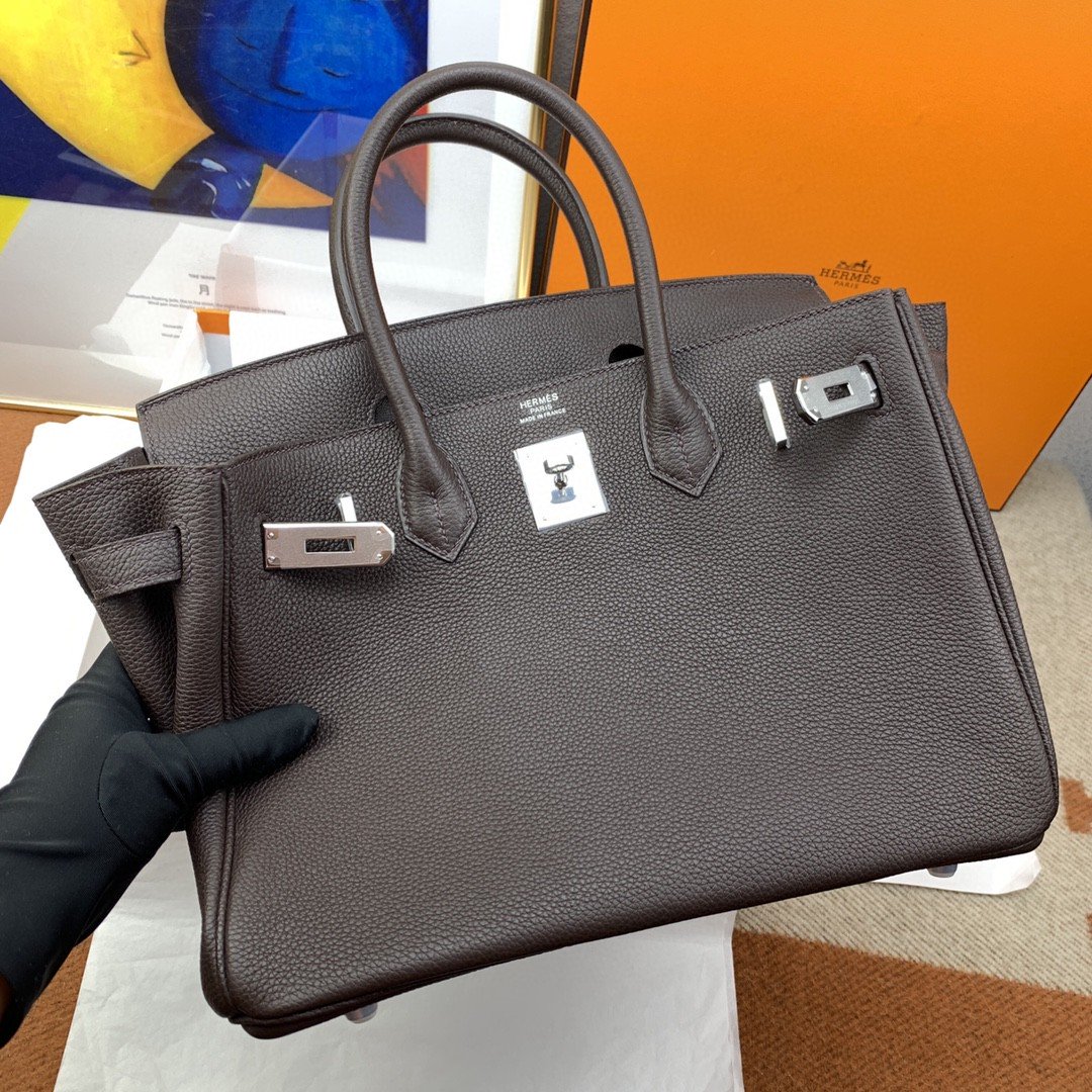 GLAMI Birkin 30 Togo Dark Grey Bag Silver Hardware For Women, WomenÃ¢â‚¬â„¢s Handbags 11.8in/30cm
