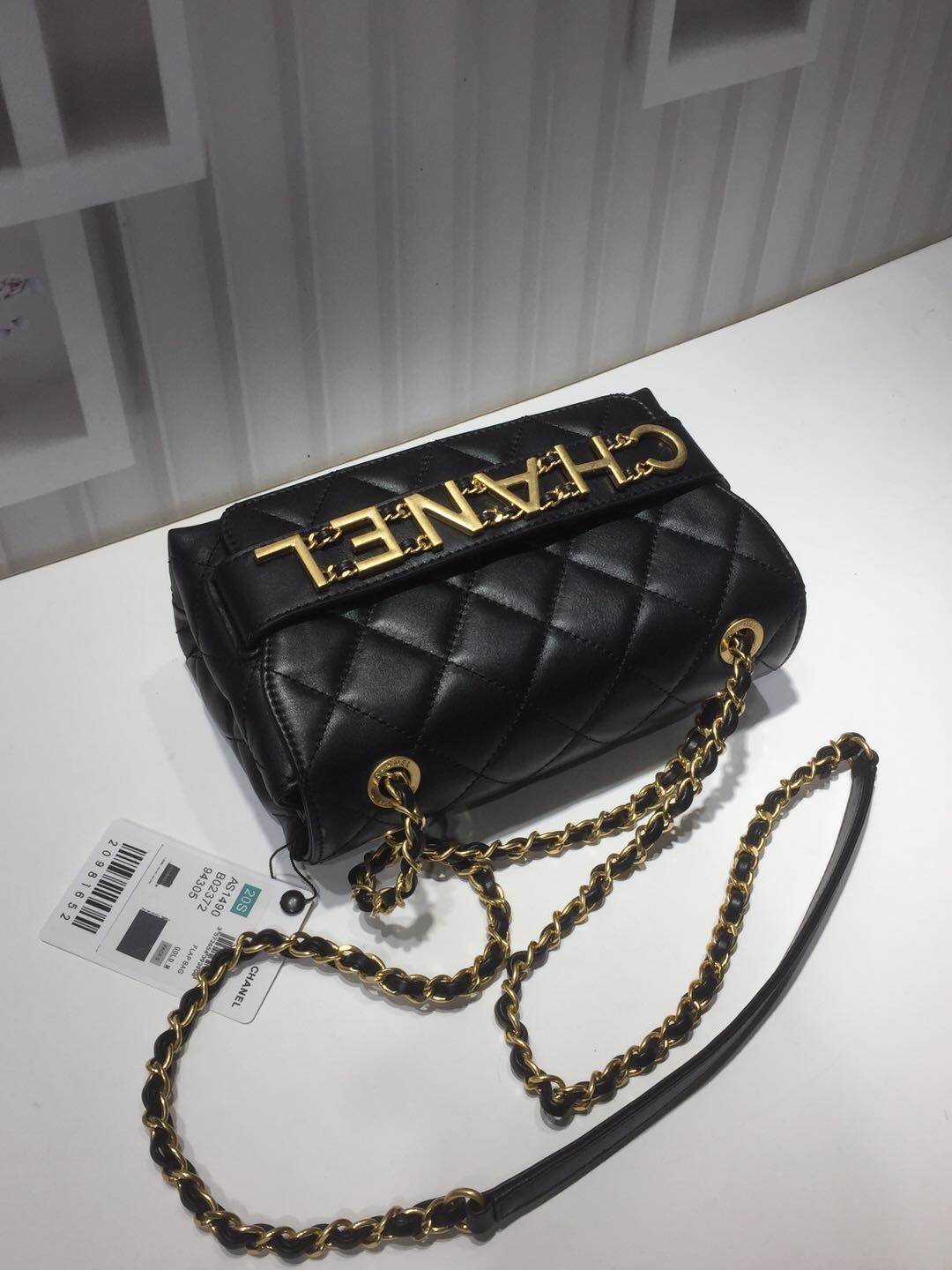 CHLFront Logo Small GlamIap Bag Gold Hardware Black For Women Handbags, Shoulder Bags 8.2in/21cmAS1490