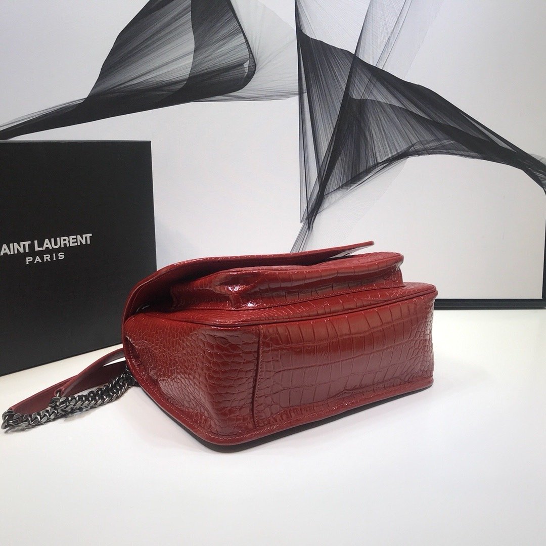 GLAMI Niki MeGLAMIum Chain Bag In-Embossed RedÃ‚Â For Women 11in/28cm YSL