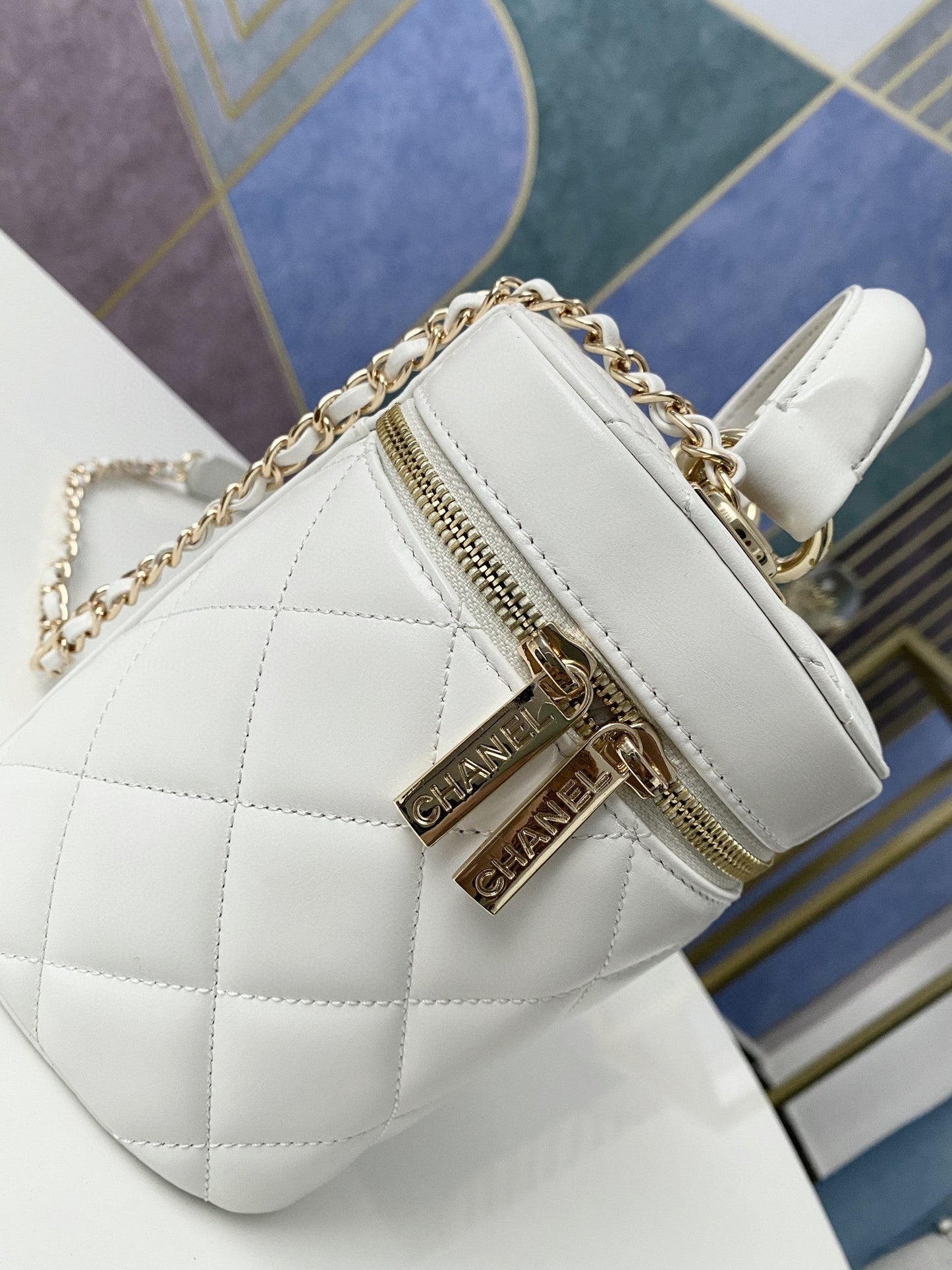 CHLVanity Case Gold Hardware White For Women Handbags, Shoulder Bags 9.4in/24cmÃ‚Â 