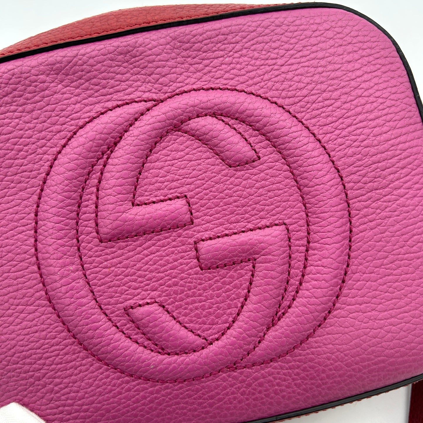 GLM-- Soho Small Shoulder Bag in pink and red leather LA12338