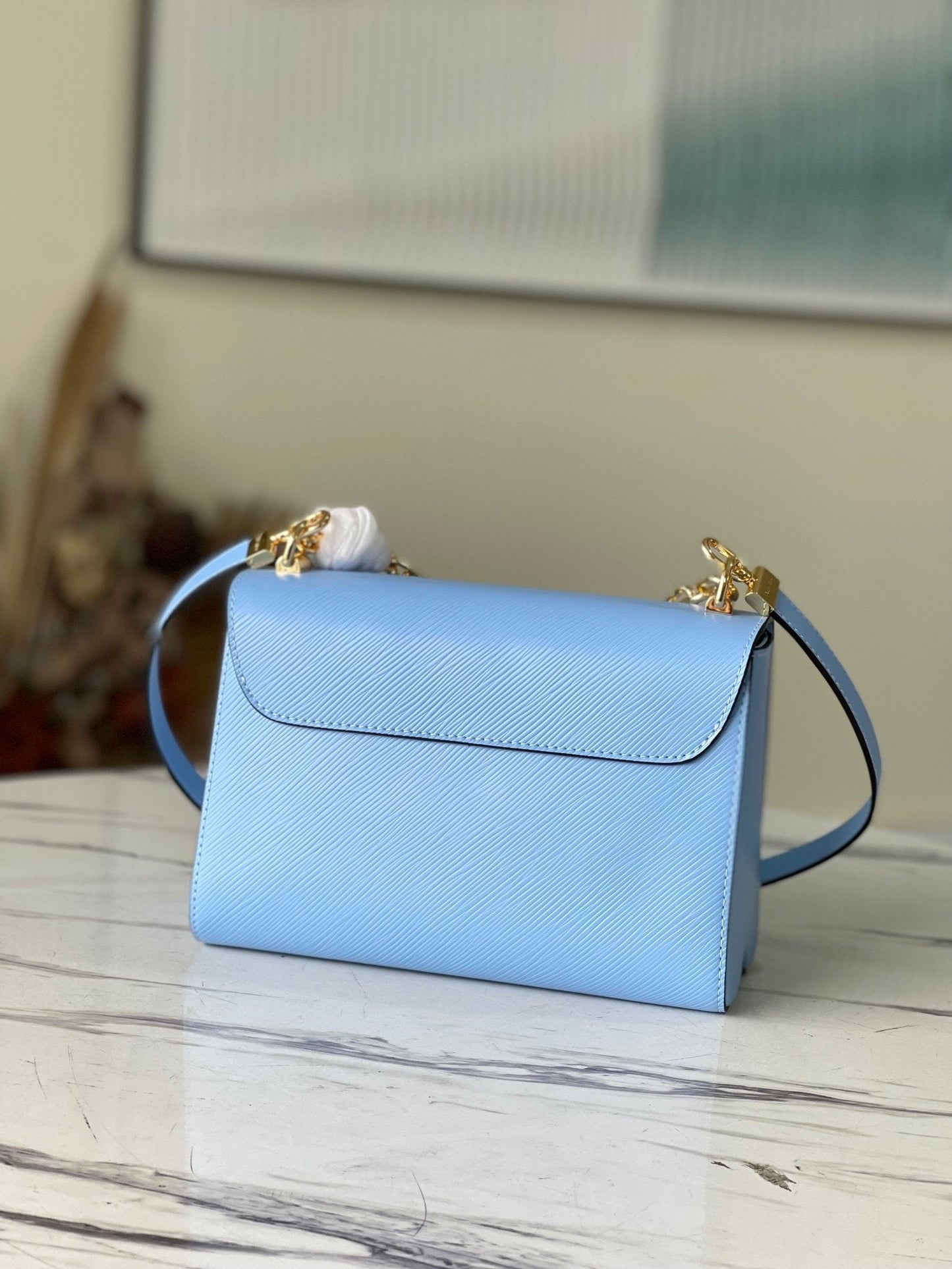 LV Twist MM Monogram GlamIower Bleu Nuage Blue For Women,  Shoulder And Crossbody Bags 9.1in/23cm LV M59627