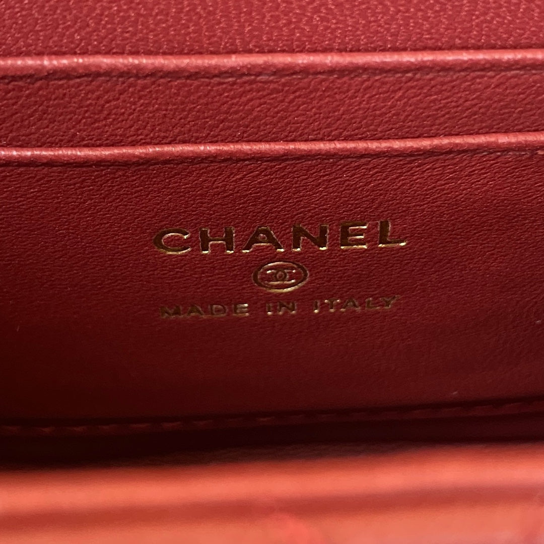 CHL Clutch With Chain Gold Hardware Red For Women Handbags, Shoulder Bags 5.7in/14.5cm