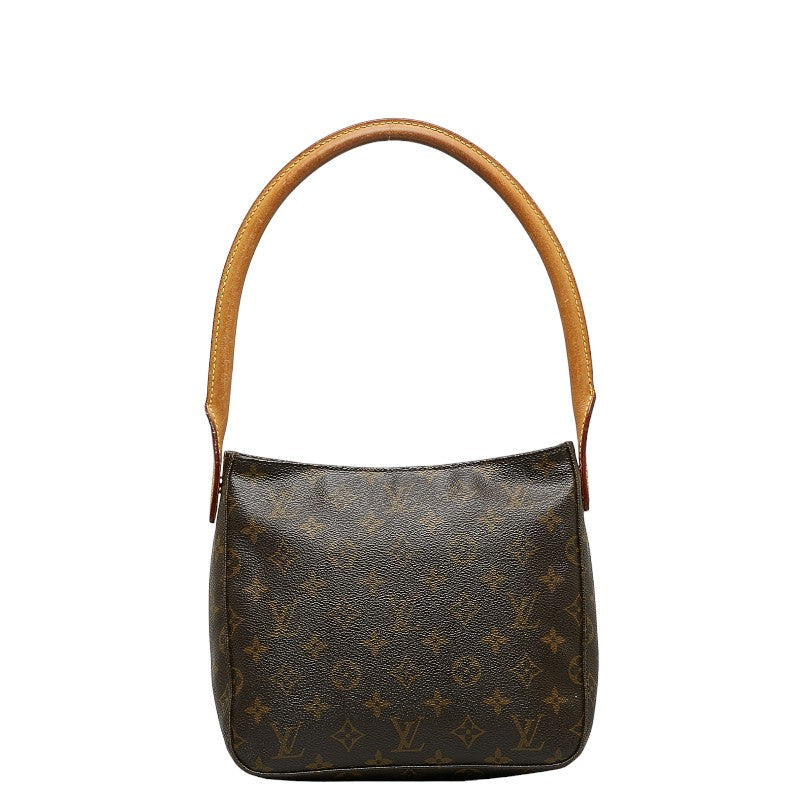 Louis Vuitton Monogram Looping MM Shoulder Bag M51146 Brown PVC Leather Lady Louis Vuitton