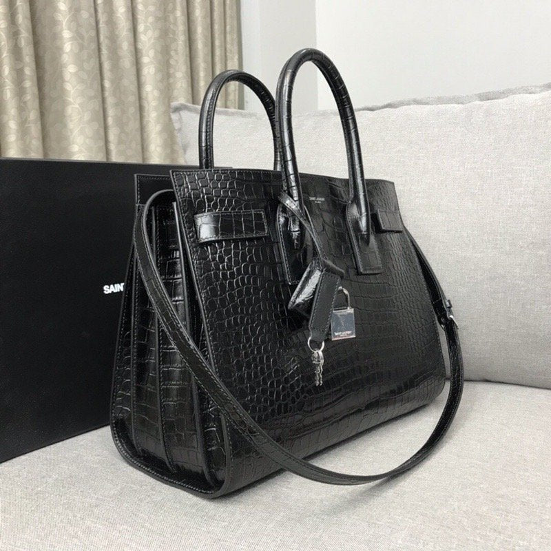 GLAMI Sac De Jour Small In Embossed CrocoGLAMIle Black For Women 12.5in/32cm YSLÃ‚Â  378299DND1N1000