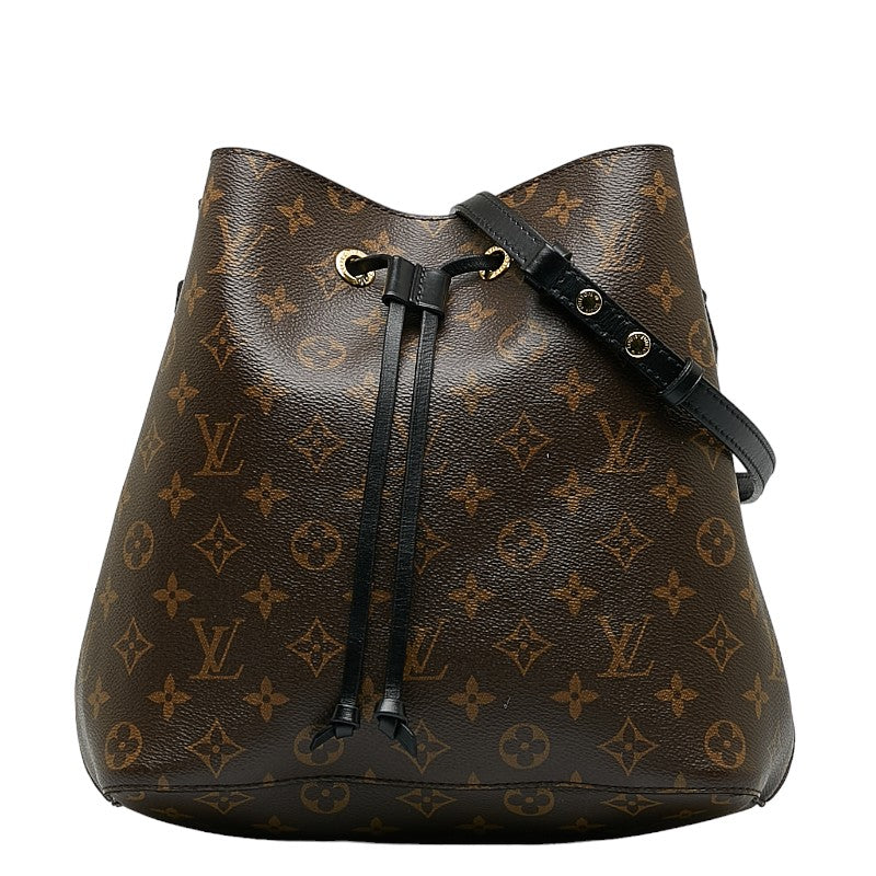 Louis Vuitton Monogram Neonoe Handbag M44020 Brown Noir Black PVC Leather  Louis Vuitton