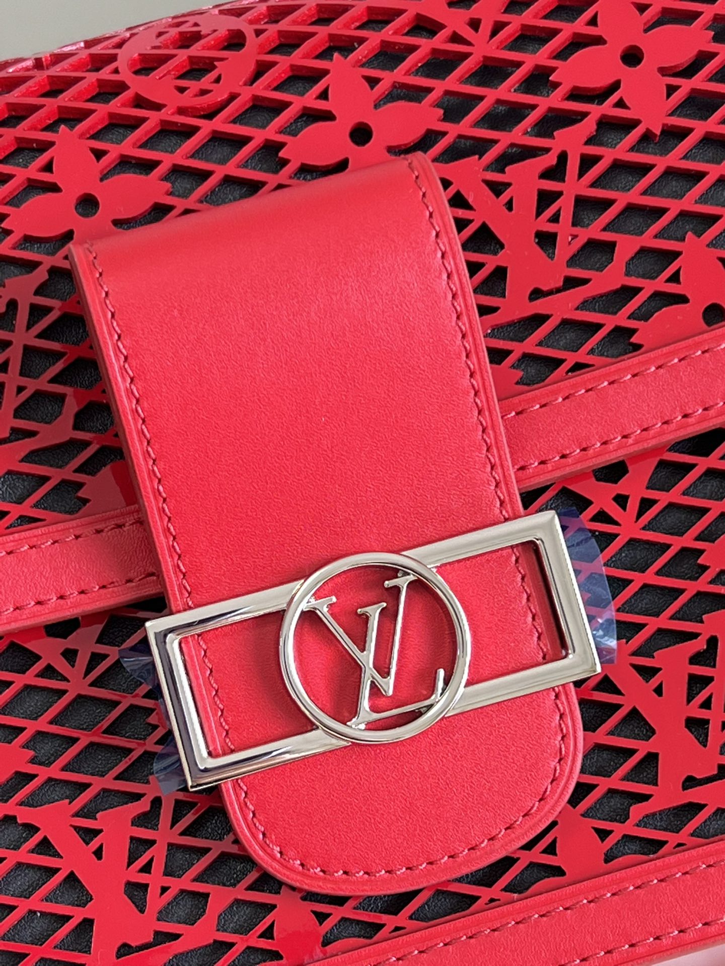 LV Mini Dauphine Bags By Nicolas GhesquiÃƒÂ¨re With Monogram LaGLAMI Red For Women 20cm LV M20359