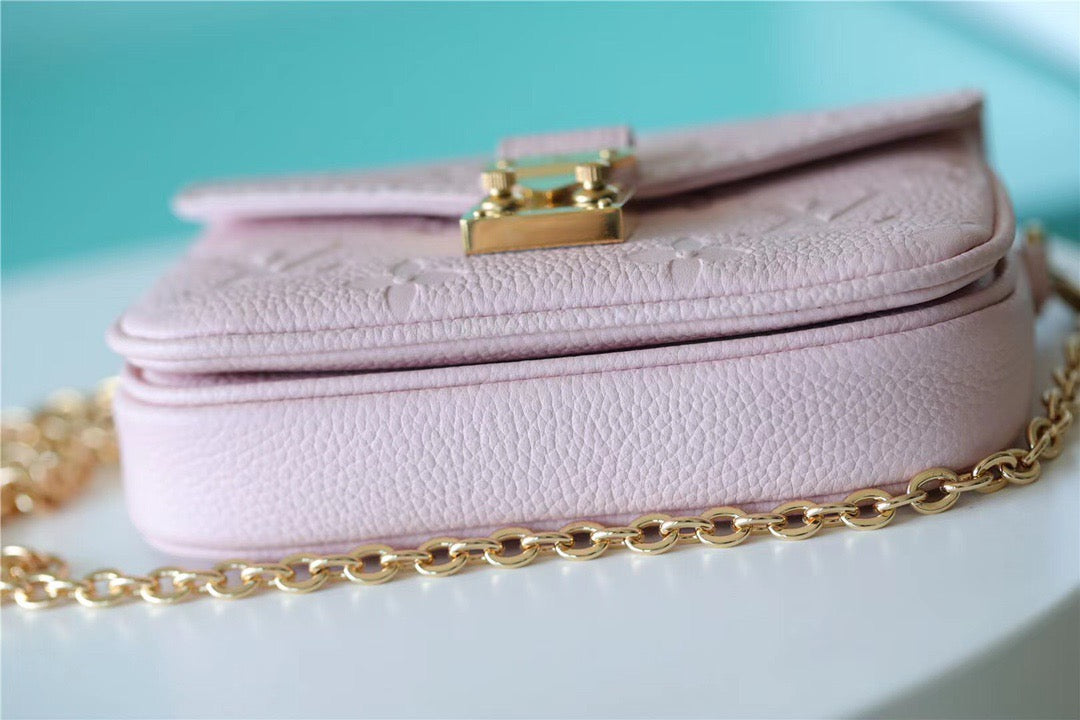 LV Micro Metis Monogram Empreinte Pink For Women, WomenÃ¢â‚¬â„¢s Handbags, Shoulder And Crossbody Bags 5.5in/14cm LV M81389