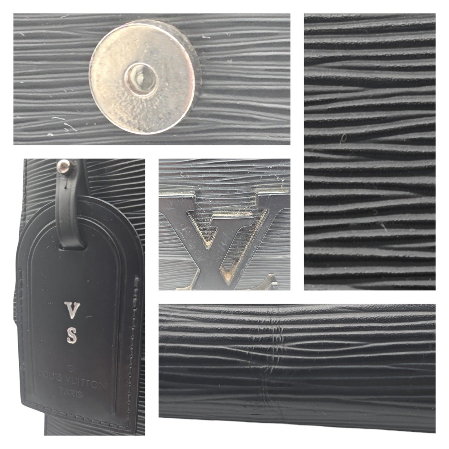 Louis Vuitton Black Epi Grenelle Handbag