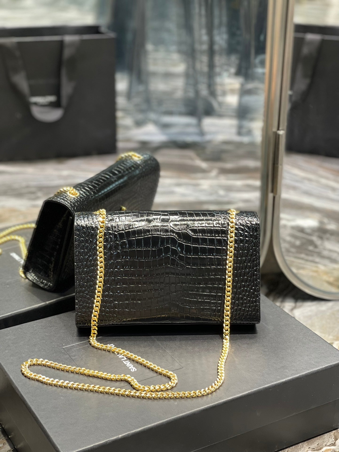 GLAMI Kata MeGLAMIum Chain Bag Black With Tassel For Women 9.4in/24cm YSL 354119DND0J1000