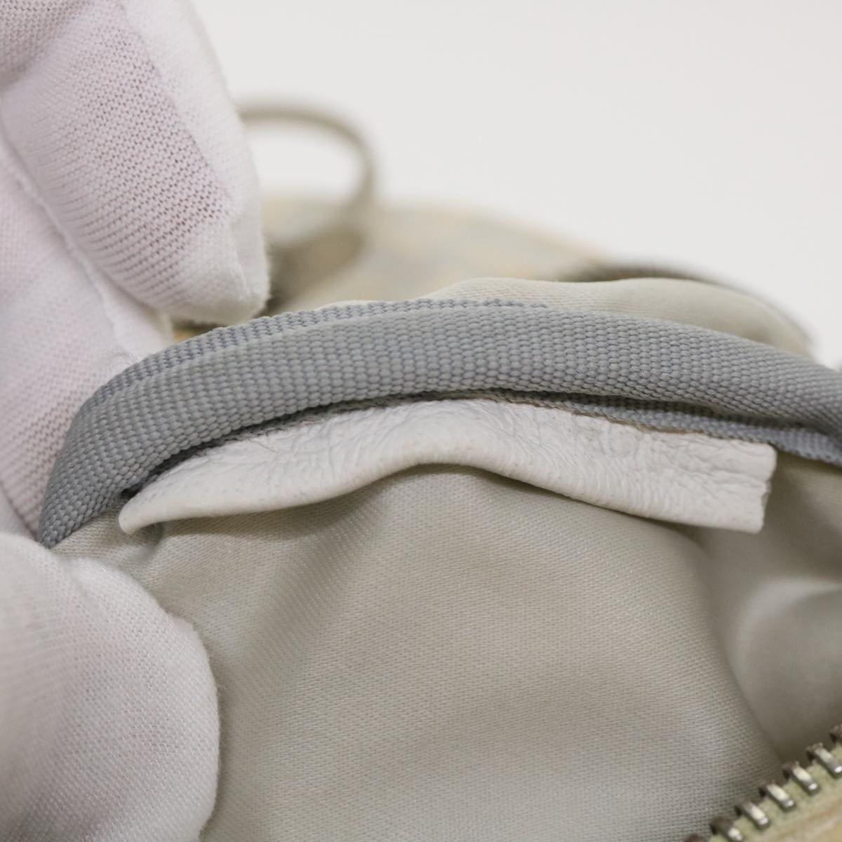 FENDI Zucchino Canvas Hand Bag Silver 40060