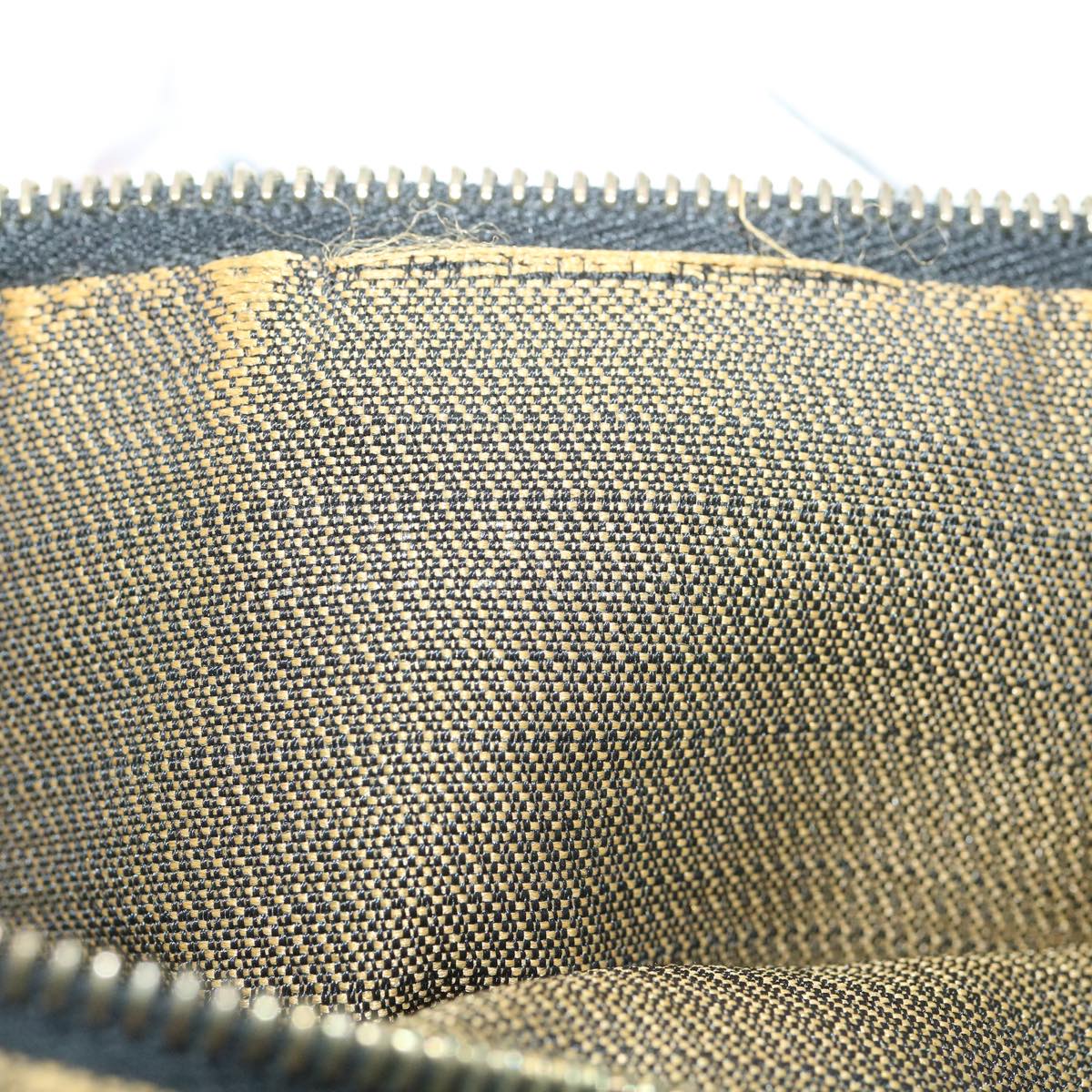 FENDI Zucca Canvas Hand Bag Nylon Brown Black 40062