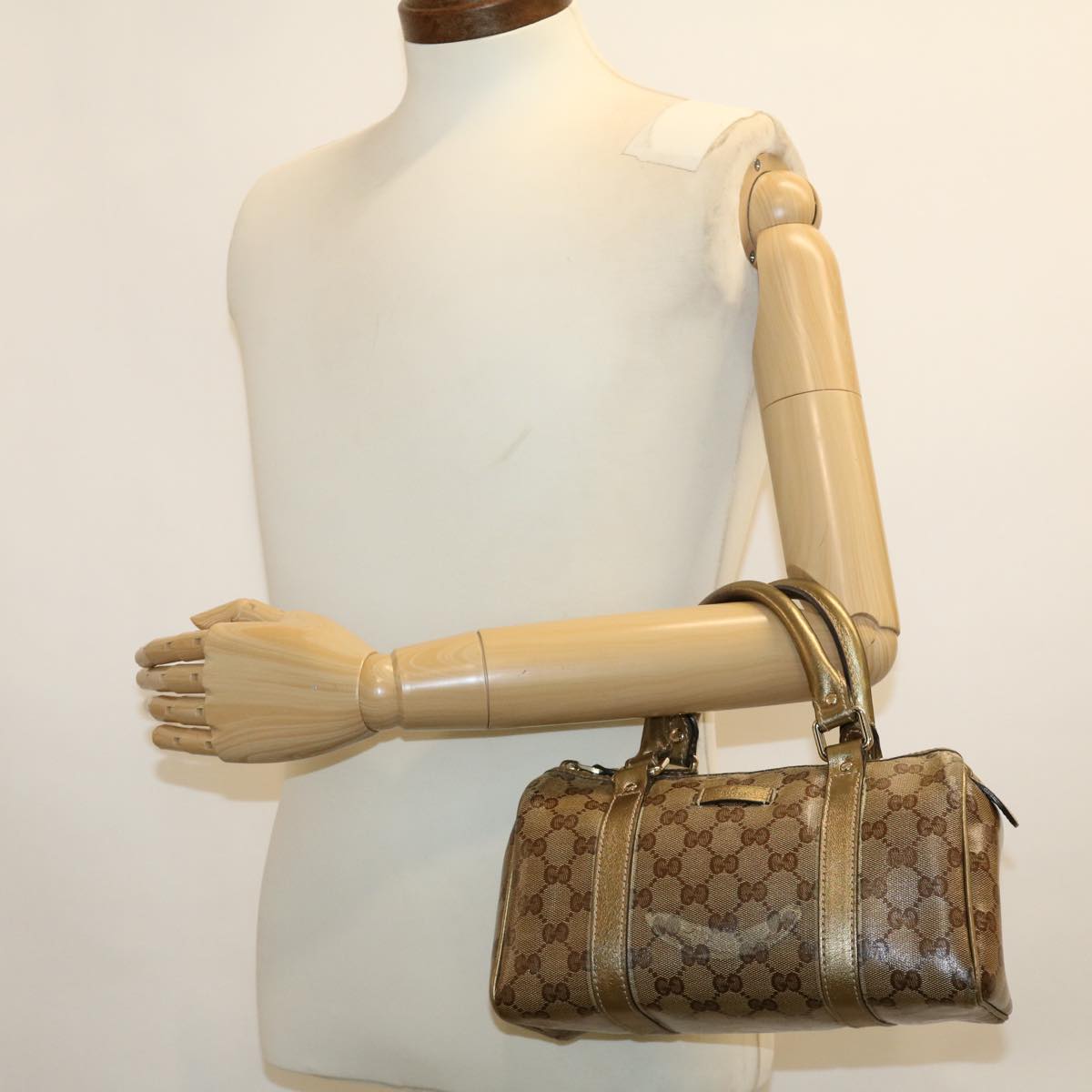 GUCCI GG Crystal Boston Bag Gold 193604 40076