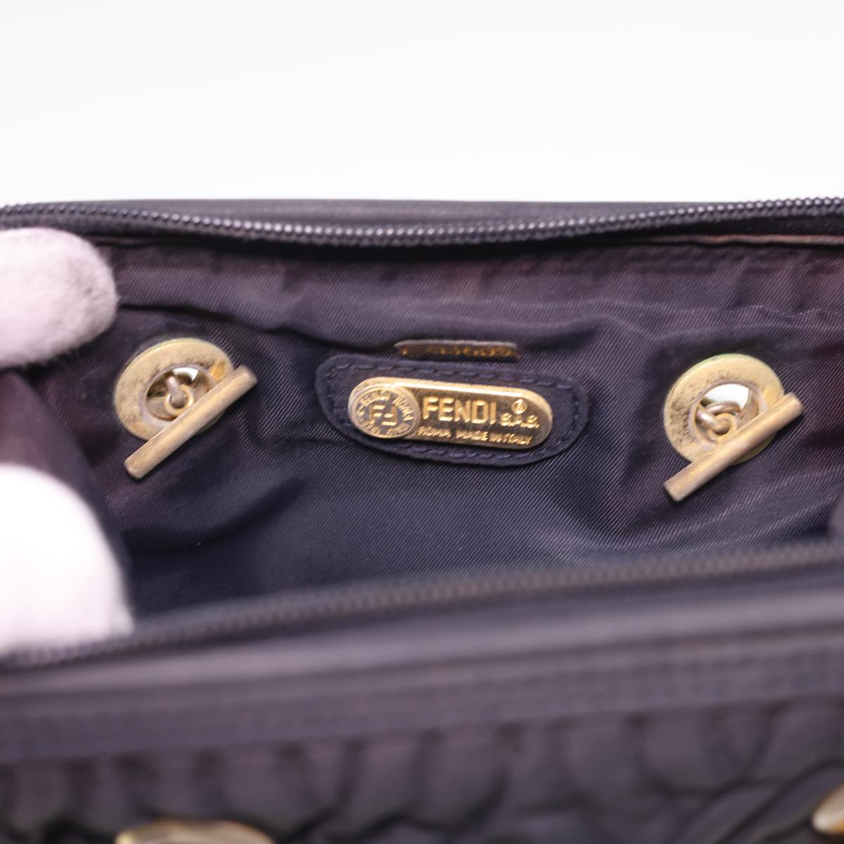 FENDI Shoulder Bag Nylon Black Multicolor 40084