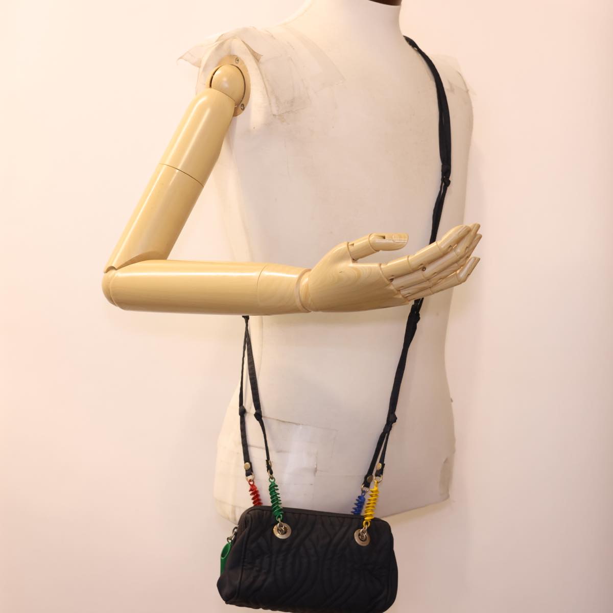 FENDI Shoulder Bag Nylon Black Multicolor 40084