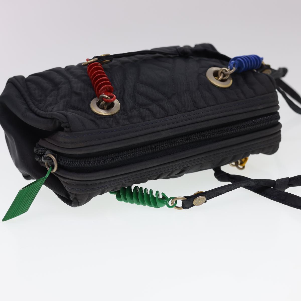 FENDI Shoulder Bag Nylon Black Multicolor 40084