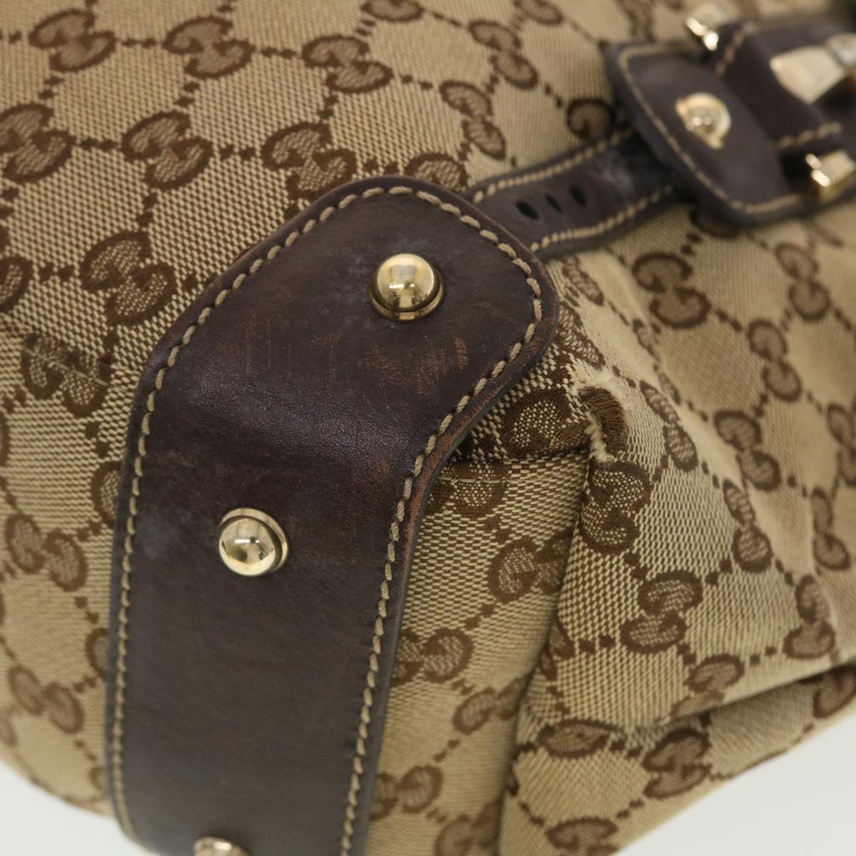 GUCCI GG Canvas Shoulder Bag Beige 162900 40110