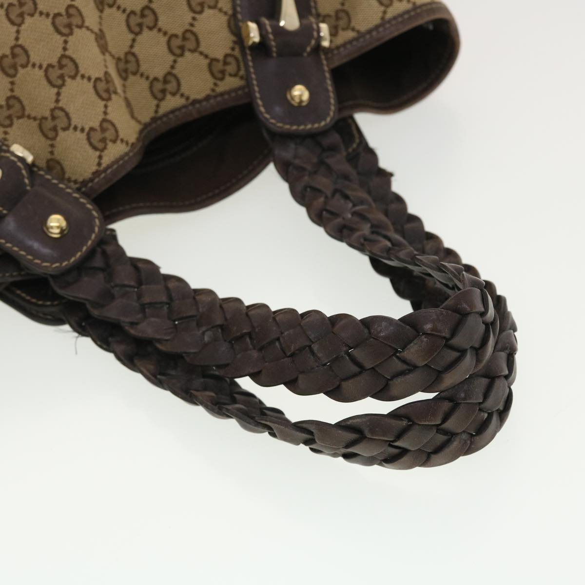 GUCCI GG Canvas Shoulder Bag Beige 162900 40110