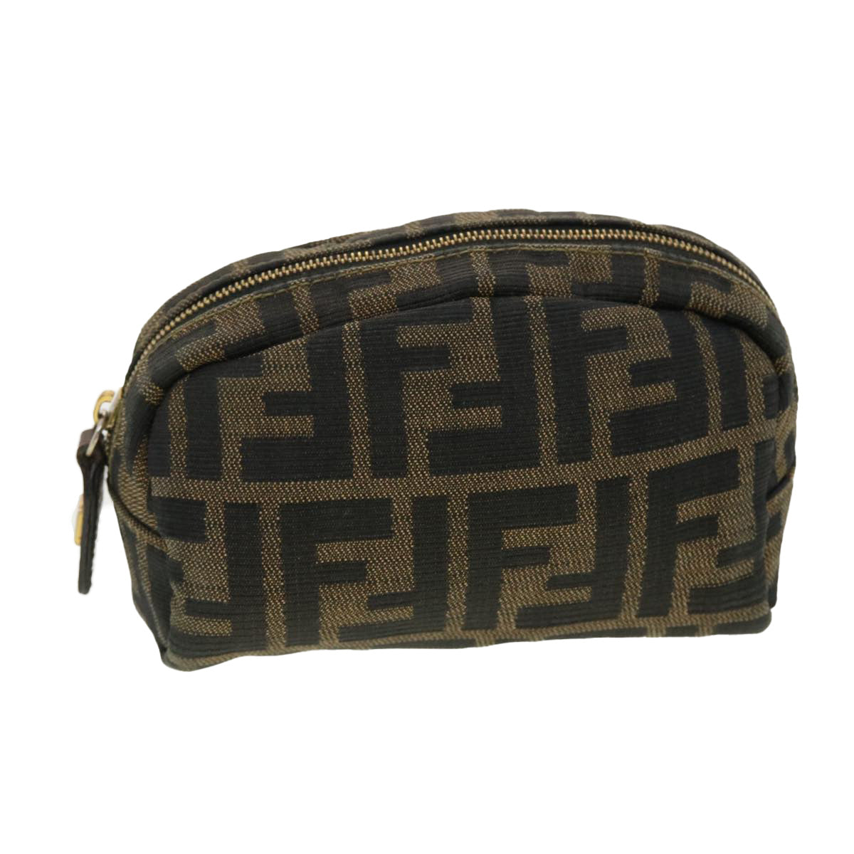 FENDI Zucca Canvas Pouch Black Brown 40210