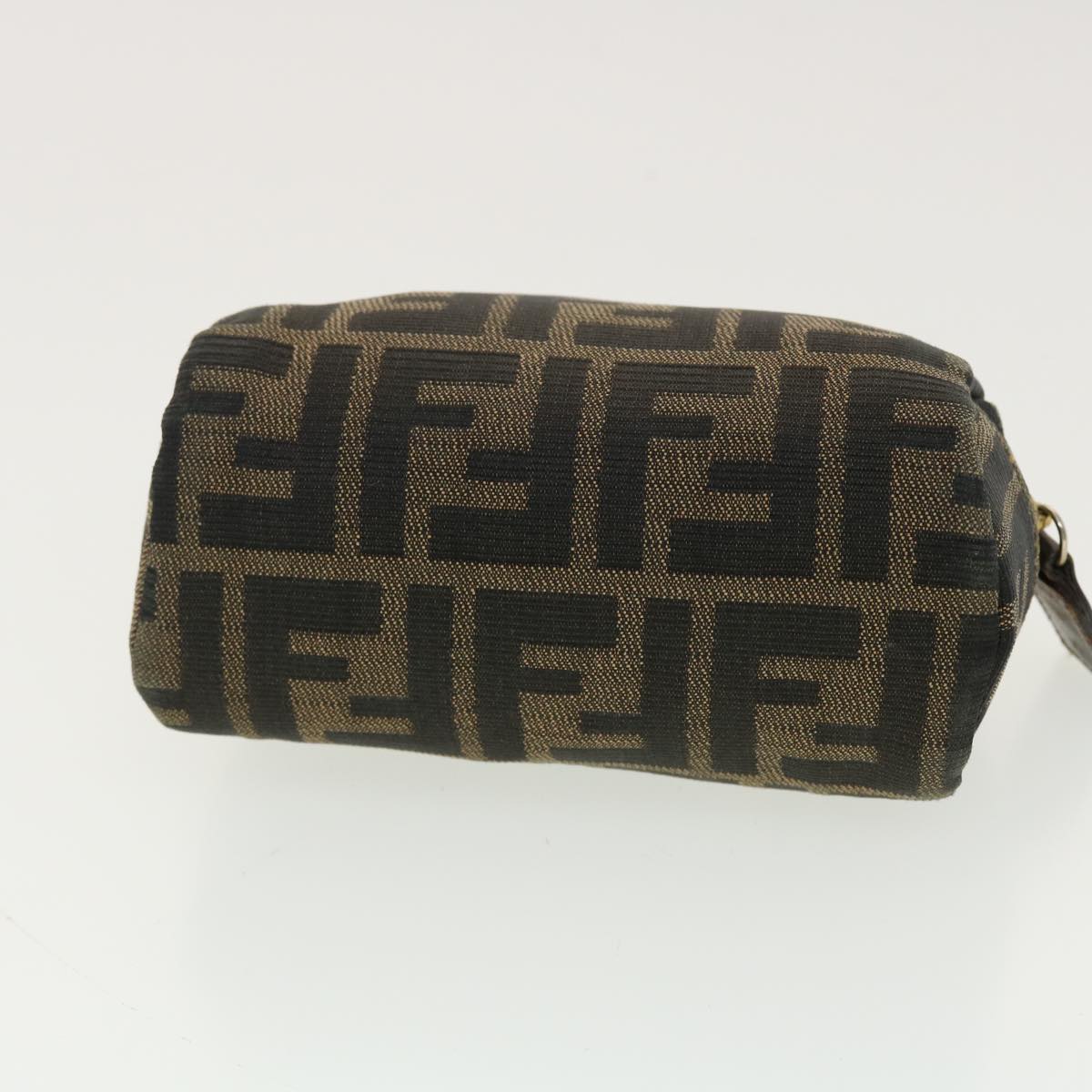 FENDI Zucca Canvas Pouch Black Brown 40210
