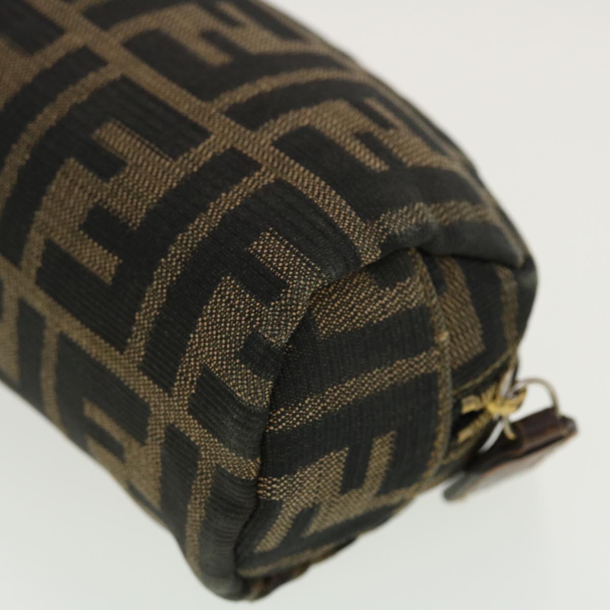 FENDI Zucca Canvas Pouch Black Brown 40210