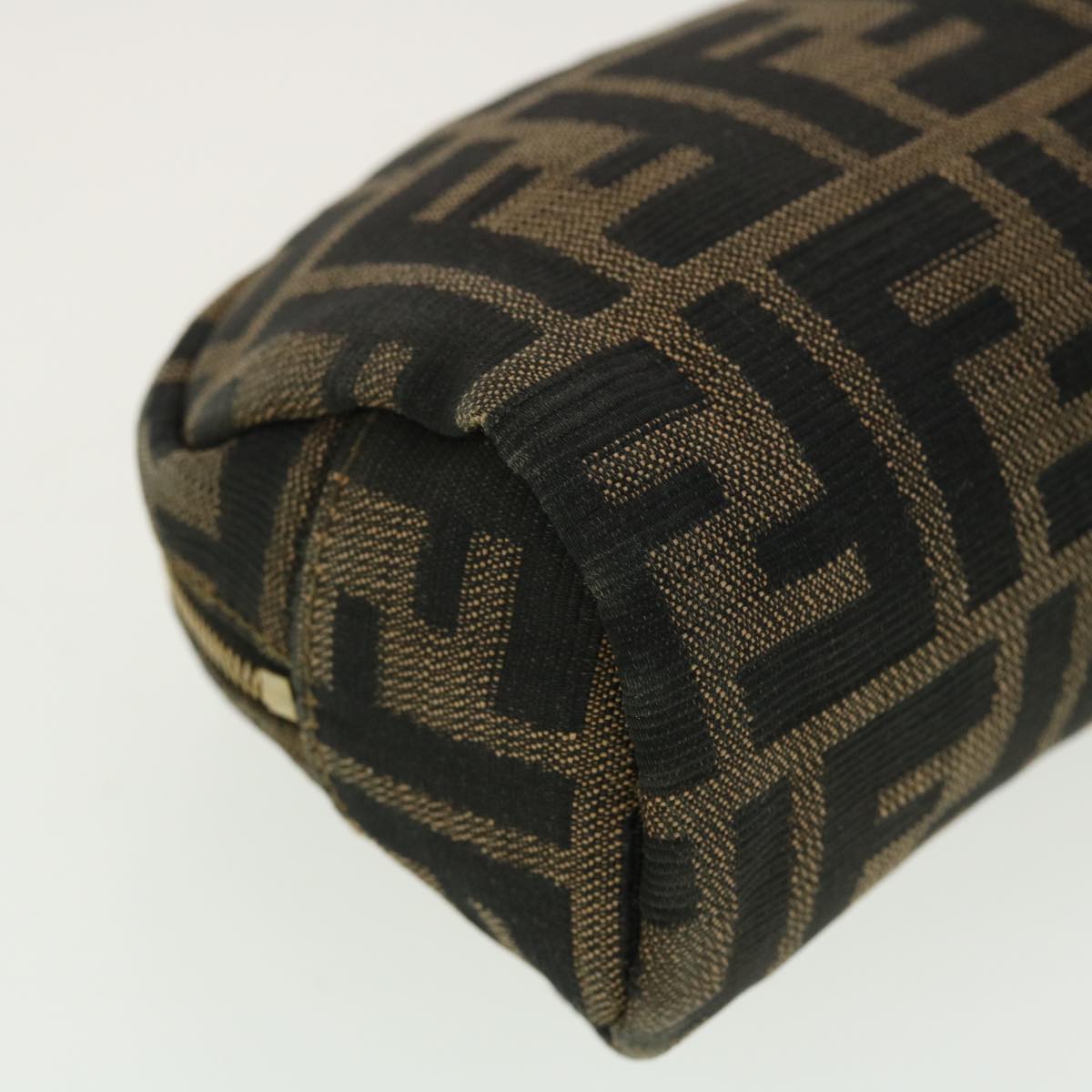 FENDI Zucca Canvas Pouch Black Brown 40210