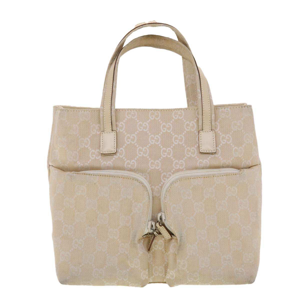 GUCCI GG Canvas Hand Bag Beige 40282