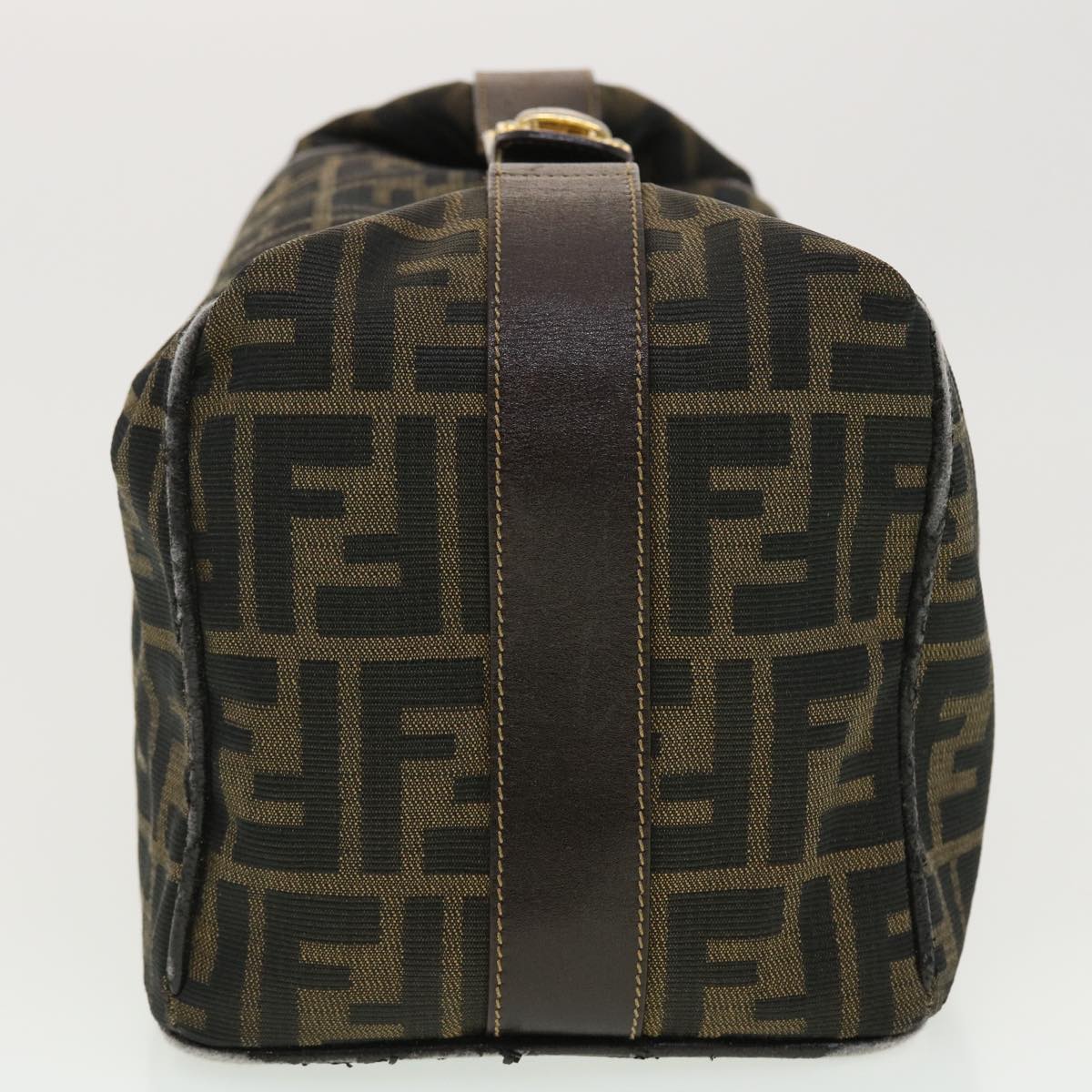 FENDI Vanity Zucca Canvas Cosmetic Pouch Black Brown 40323