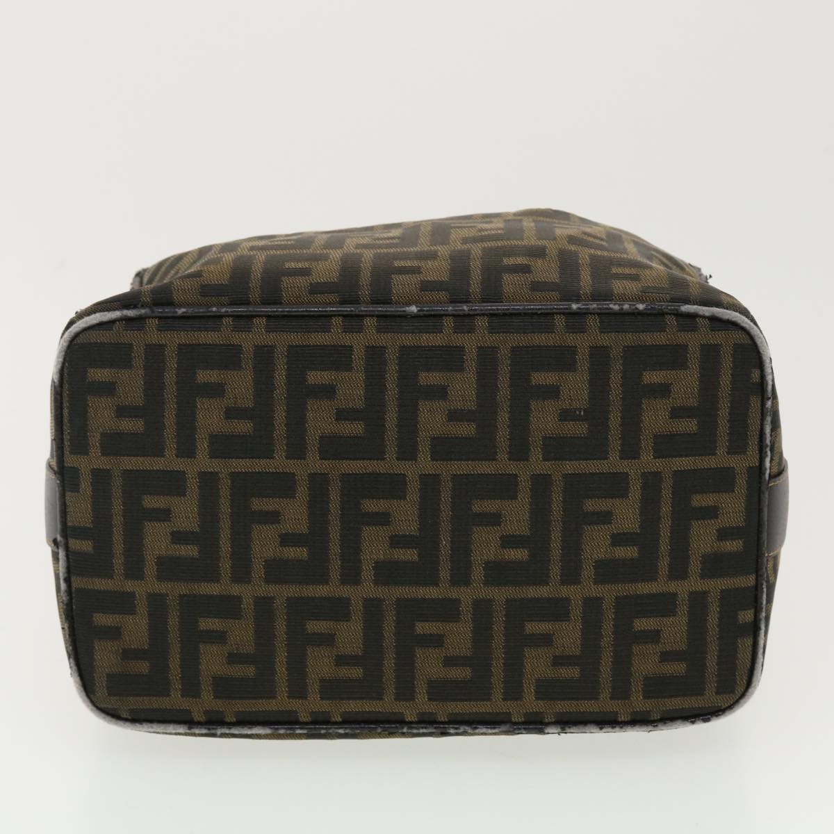 FENDI Vanity Zucca Canvas Cosmetic Pouch Black Brown 40323