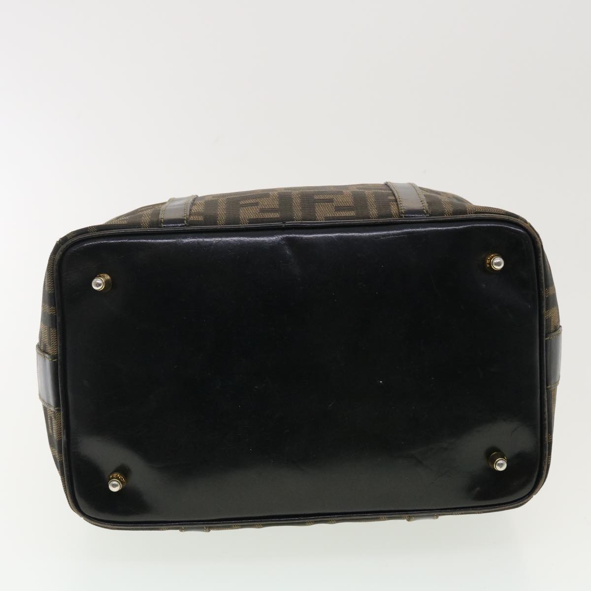 FENDI Zucca Canvas Hand Bag Black Brown 40339