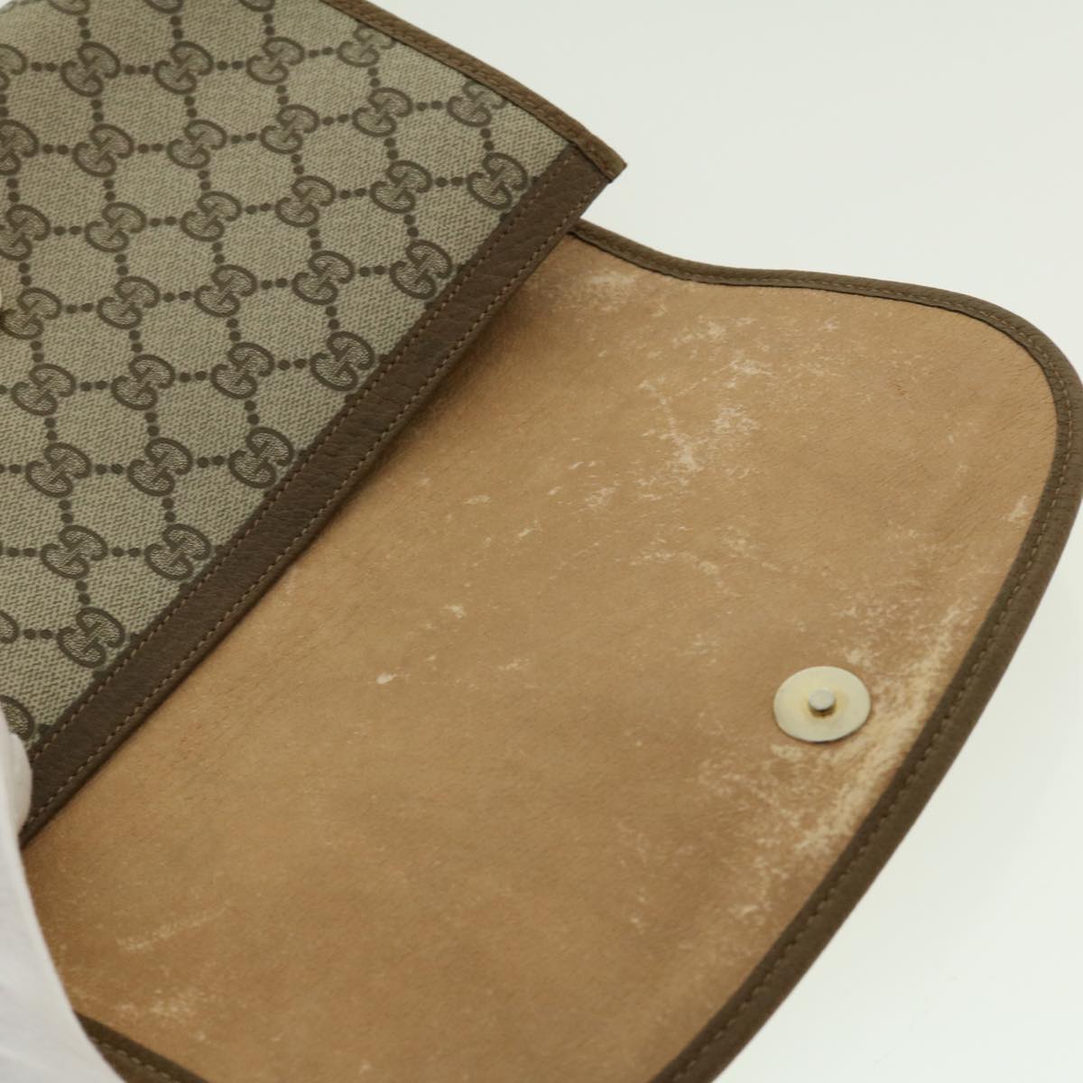 GUCCI GG Canvas Web Sherry Line Clutch Bag Beige Red Green 89.01.030 40342