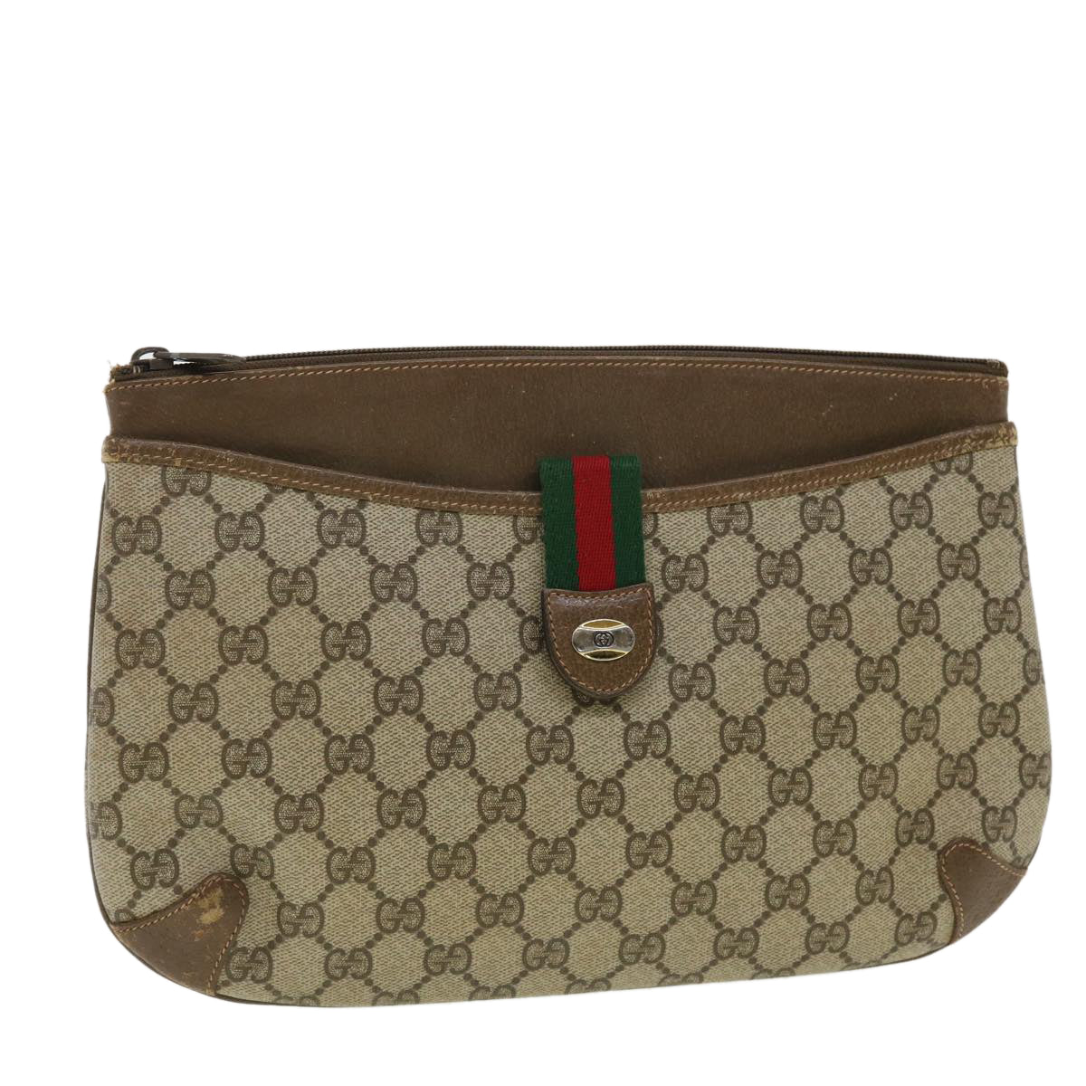 GUCCI GG Canvas Shoulder Bag PVC Leather Beige 904.02.026 40371