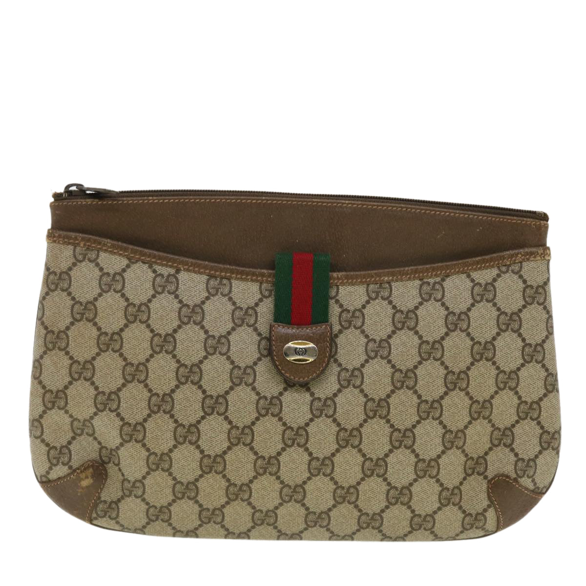 GUCCI GG Canvas Shoulder Bag PVC Leather Beige 904.02.026 40371