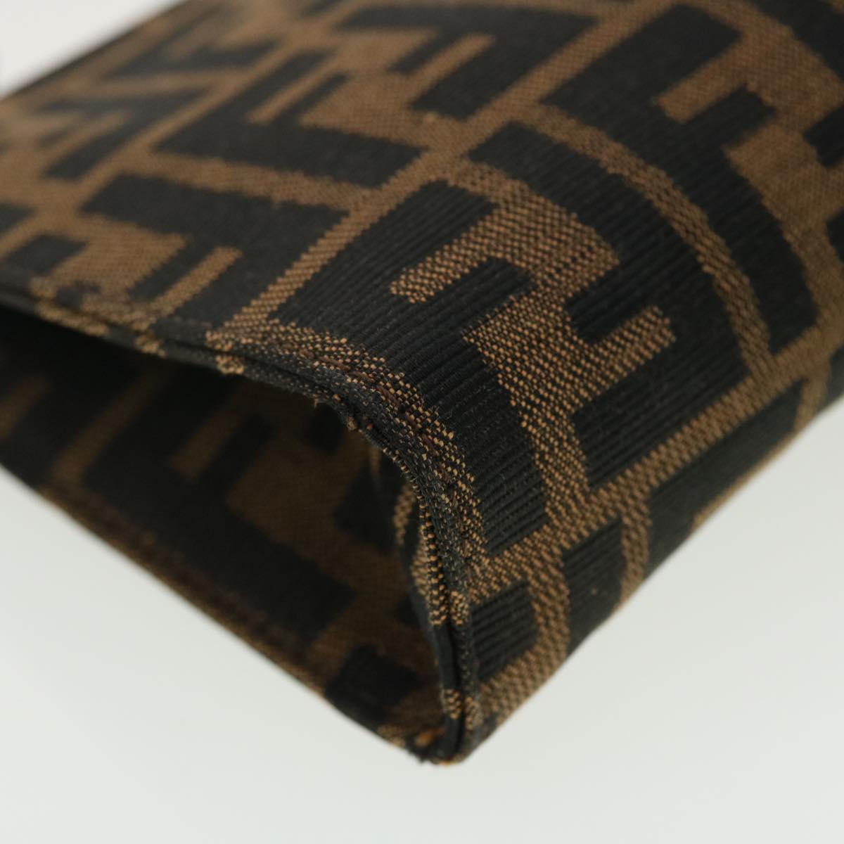 FENDI Zucca Canvas Pouch Black Brown 40374
