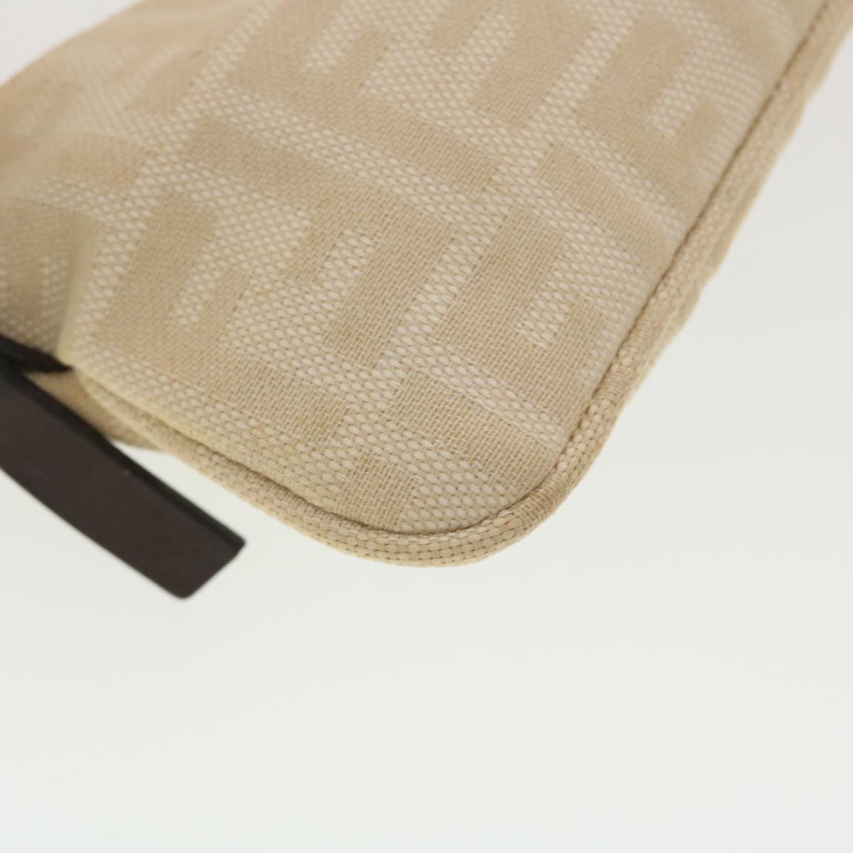 FENDI Zucca Canvas Shoulder Bag Beige 40376
