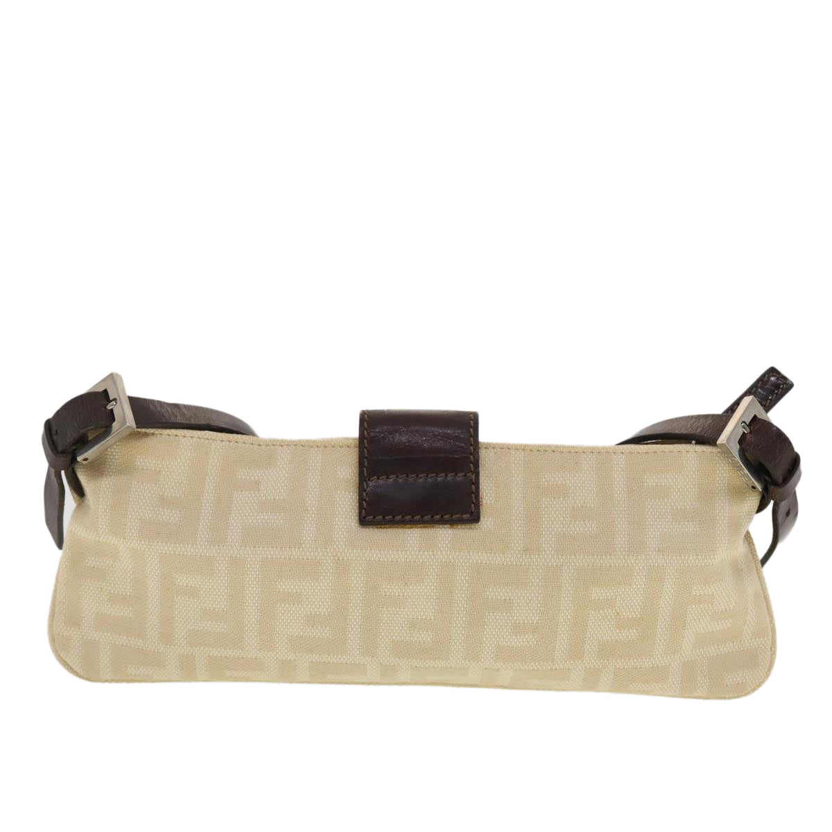 FENDI Zucca Canvas Shoulder Bag Beige 40376
