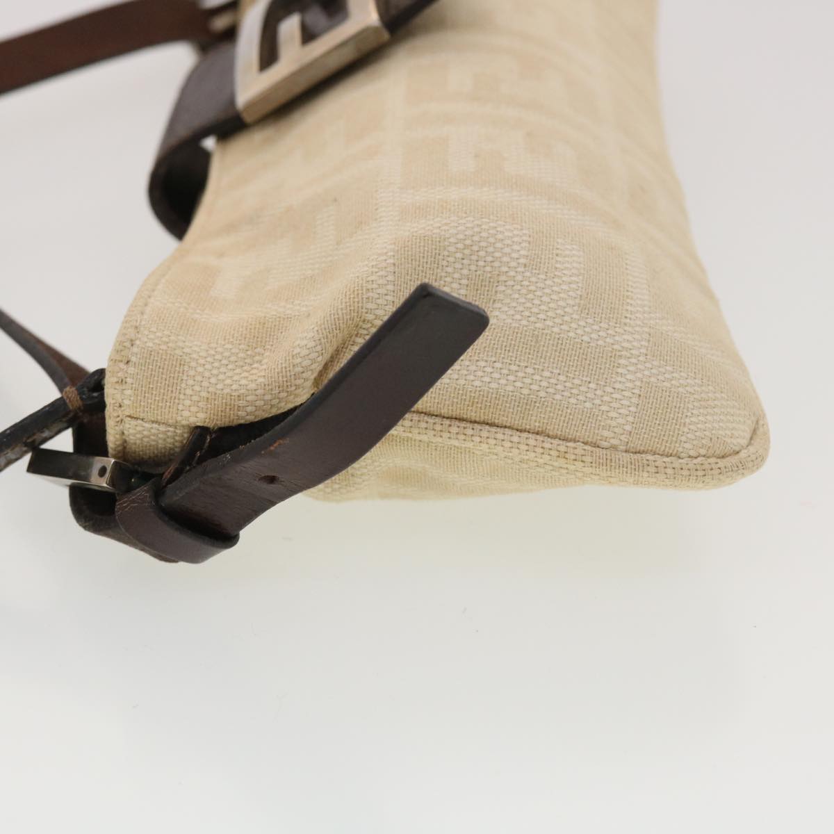 FENDI Zucca Canvas Shoulder Bag Beige 40376