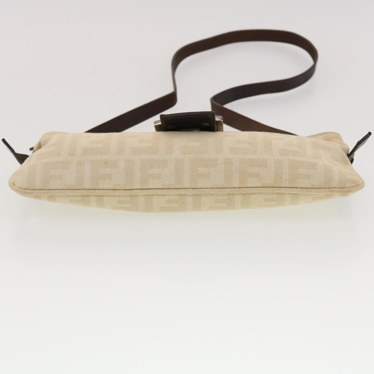 FENDI Zucca Canvas Shoulder Bag Beige 40376