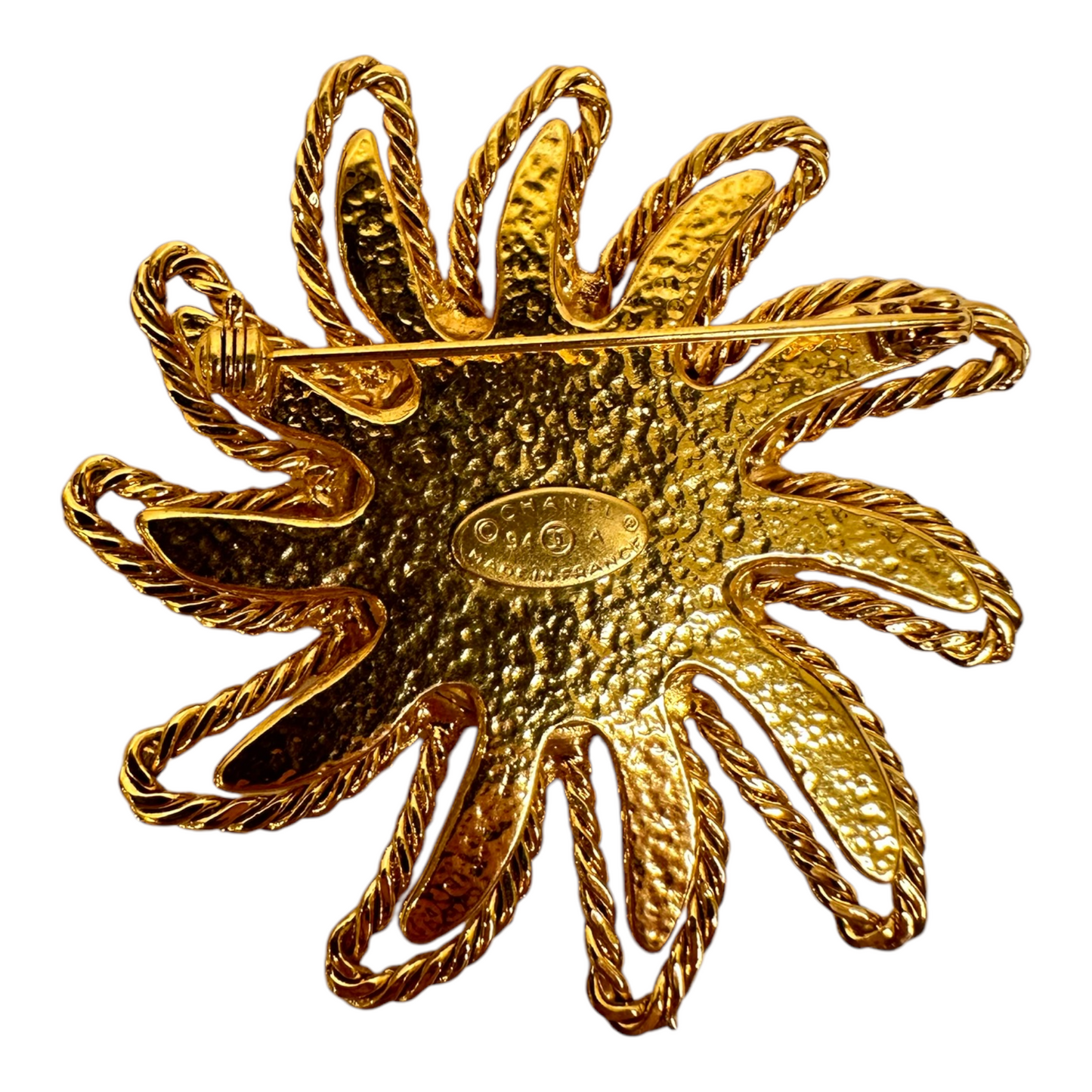 Chanel Gold Sunburst Brooch