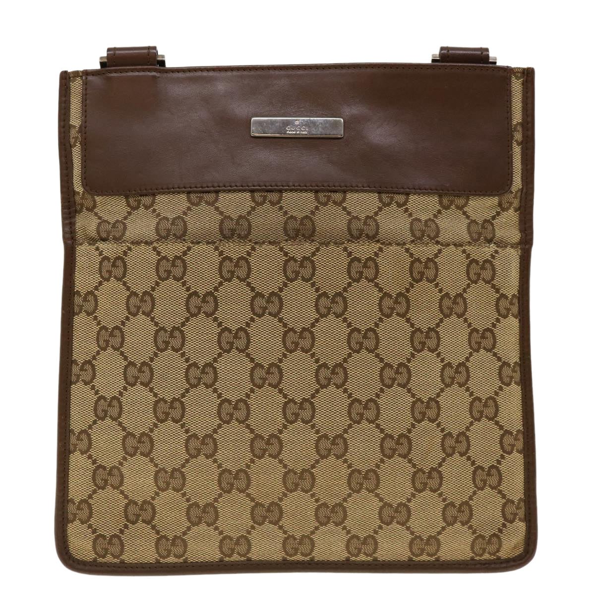 GUCCI GG Canvas Shoulder Bag Beige Brown 200047 40527