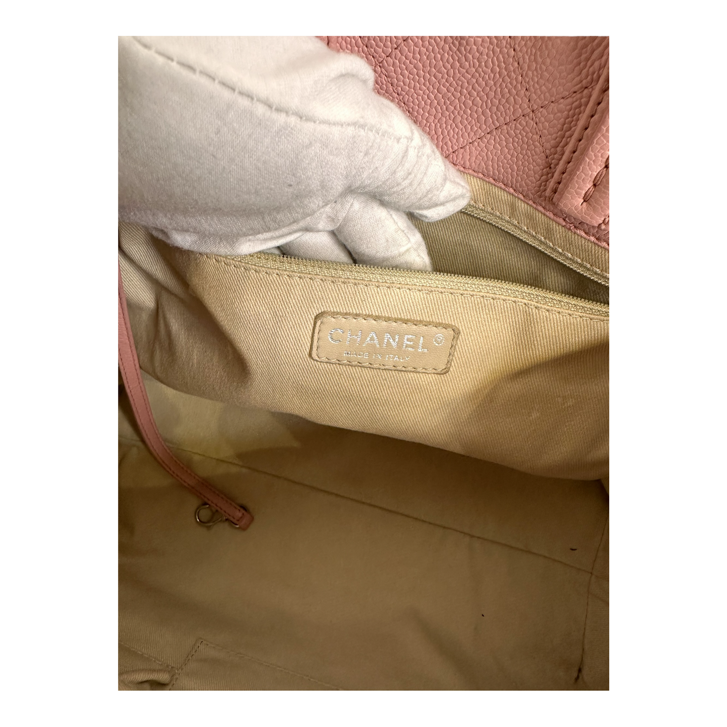 Chanel Grained Calfskin Small CC Pocket Tote Pink