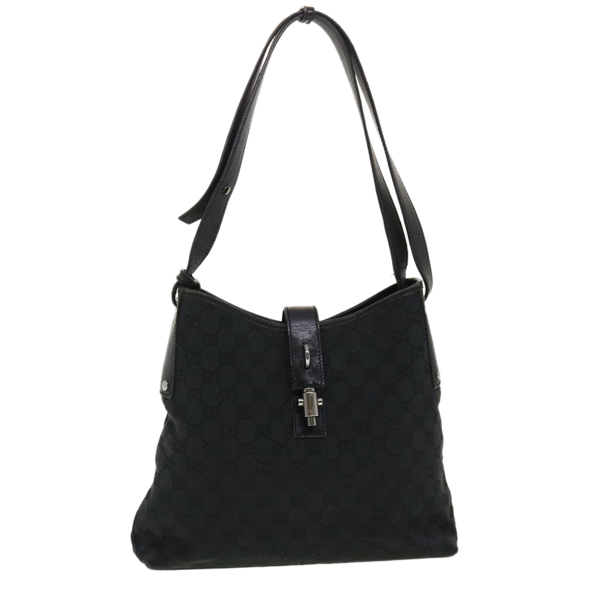 GUCCI GG Canvas Jackie Shoulder Bag Black 110291 40755