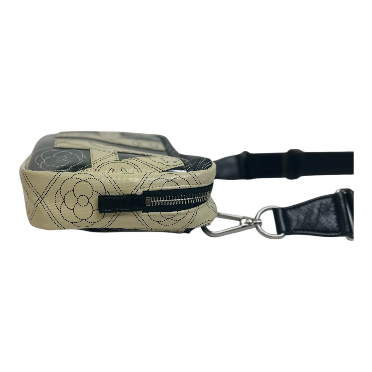 Chanel Coated Canvas Calfskin Camellia Printed Camera Case
